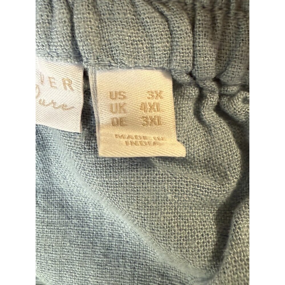 Susan Graver Pure Women’s Pants Crop Elastic Waist Pockets Blue Chambray Size 3X - Picture 8 of 9